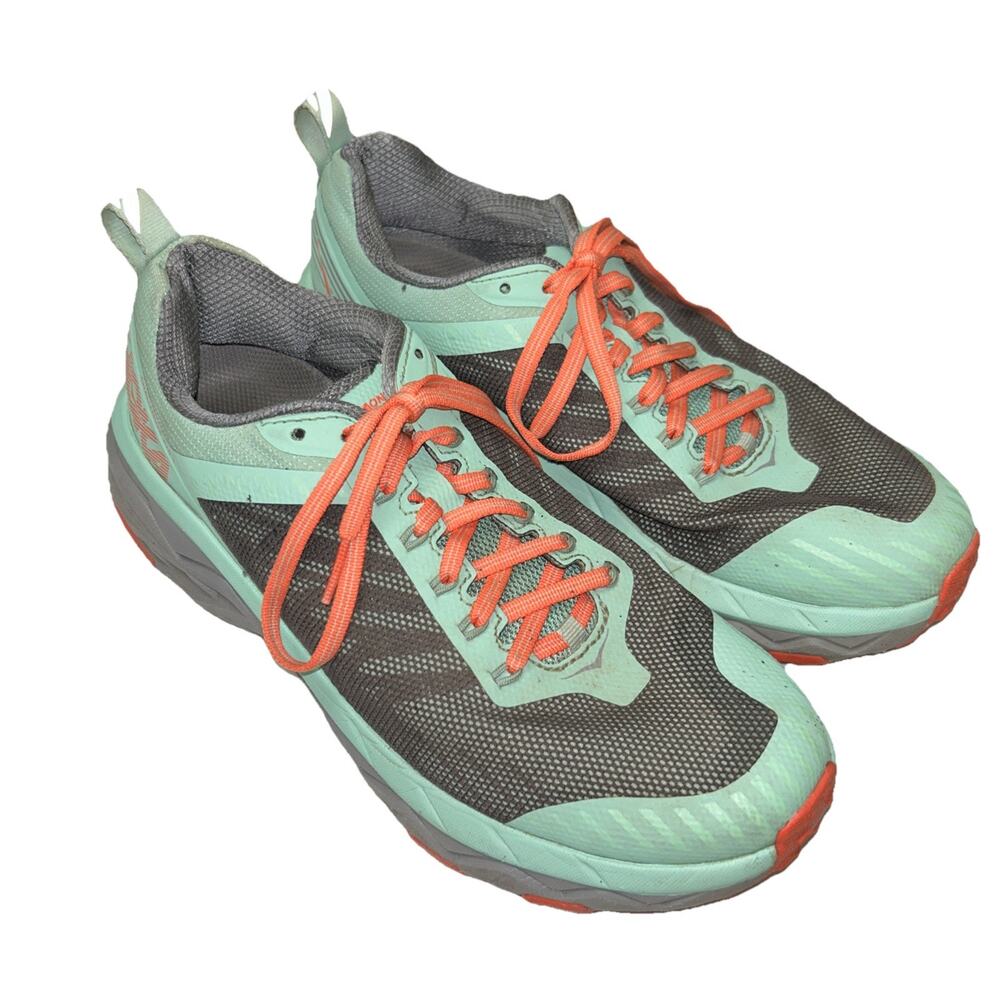 Hoka One One Womens Challenger ATR 5 Trail Running Shoes Teal/Gray Size 8.5